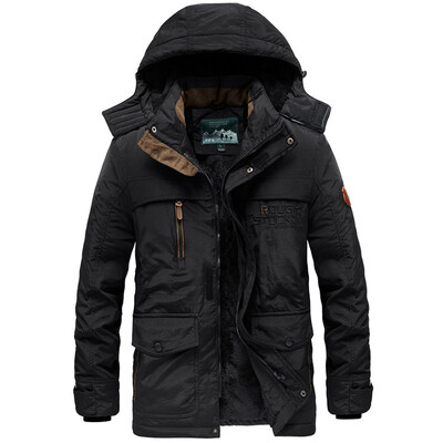 TELLHIGH 2024 Parka de iarnă pentru bărbați jachetă pentru bărbați plus catifea pentru bărbați cu glugă, jachete pentru bărbați, ocazional, jachete calde, haină, pălărie detașabilă