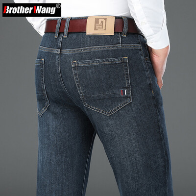 Stil clasic pentru bărbațiBusinessBranchi Stretch cu ajustare obișnuită Toamna 2022 Nouă țesătură din lână de oaie Pantaloni din denim gri albastru Pantaloni de marcă masculină
