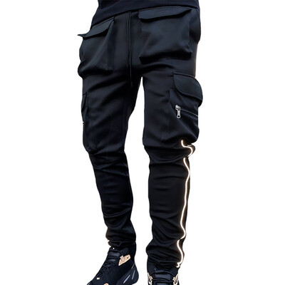Summer Cargo Casual Παντελόνι Ανδρικό Hip Pop Joggers Reflective Multi-Pocket Trackpants Ανδρικό παντελόνι για τρέξιμο Αθλητικό παντελόνι