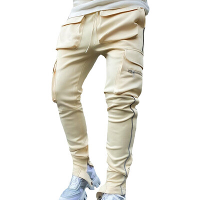 Summer Cargo Casual Παντελόνι Ανδρικό Hip Pop Joggers Reflective Multi-Pocket Trackpants Ανδρικό παντελόνι για τρέξιμο Αθλητικό παντελόνι