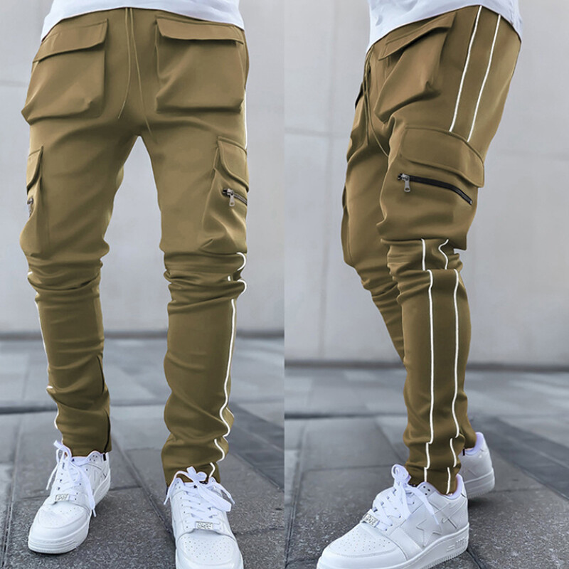 Summer Cargo Casual Παντελόνι Ανδρικό Hip Pop Joggers Reflective Multi-Pocket Trackpants Ανδρικό παντελόνι για τρέξιμο Αθλητικό παντελόνι
