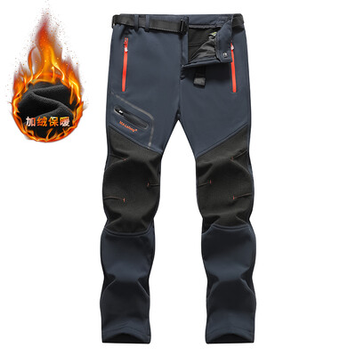Ανδρικό αδιάβροχο παντελόνι πεζοπορίας εξωτερικού χώρου Κάμπινγκ Αναρρίχηση Ψάρεμα Σκι Trekking Softshell Fleece ζεστό παντελόνι 3 χρωμάτων