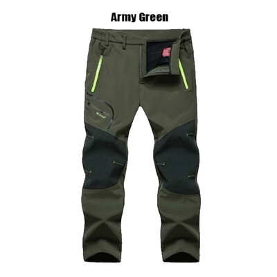 Ανδρικό αδιάβροχο παντελόνι πεζοπορίας εξωτερικού χώρου Κάμπινγκ Αναρρίχηση Ψάρεμα Σκι Trekking Softshell Fleece ζεστό παντελόνι 3 χρωμάτων