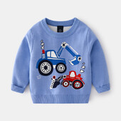 Νέο 2021 Φθινόπωρο Χειμώνας Παιδικό Πουλόβερ Πουλόβερ Αγόρια Εκσκαφέας Κινουμένων Σχεδίων Ζακάρ Χοντρό πλεκτό πουλόβερ πουλόβερ μπλούζες Ρούχα