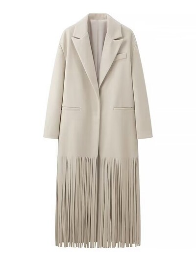 Γυναικείο μάλλινο μακρύ παλτό Tangada με φούντα 2023 Winter Office Lady ζεστό κομψό πανωφόρι JA03