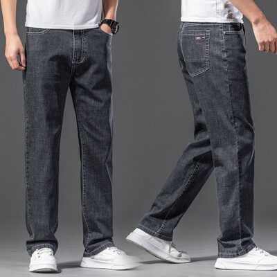 tavaszi nyár bő farmer Férfi üzleti pamut klasszikus egyenes középkorú farmer nadrág férfiaknak vékony nadrágok férfi 40 42 44 46