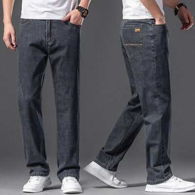 tavaszi nyár bő farmer Férfi üzleti pamut klasszikus egyenes középkorú farmer nadrág férfiaknak vékony nadrágok férfi 40 42 44 46