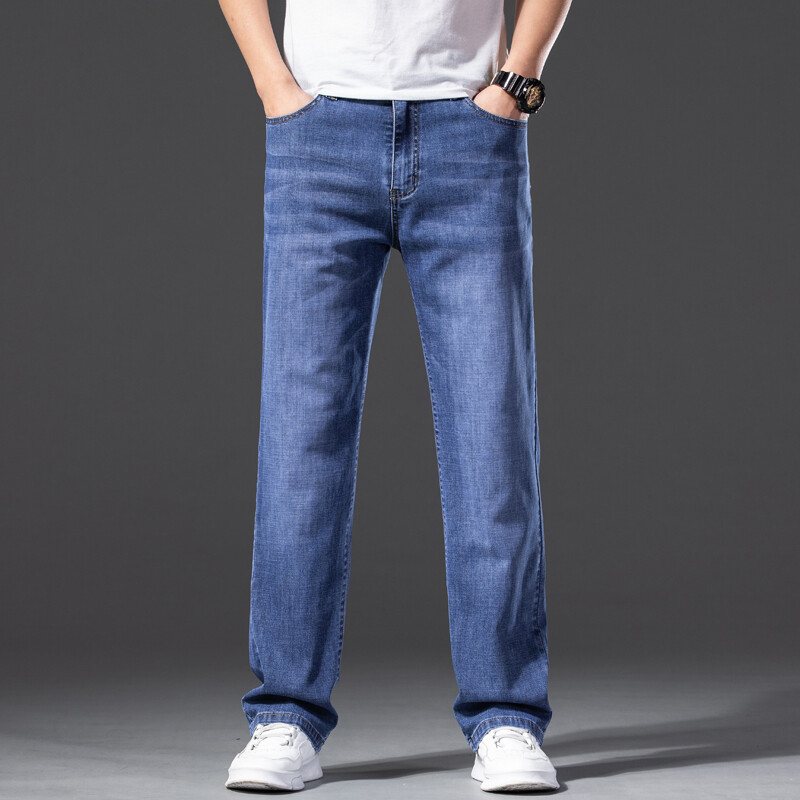 tavaszi nyár bő farmer Férfi üzleti pamut klasszikus egyenes középkorú farmer nadrág férfiaknak vékony nadrágok férfi 40 42 44 46