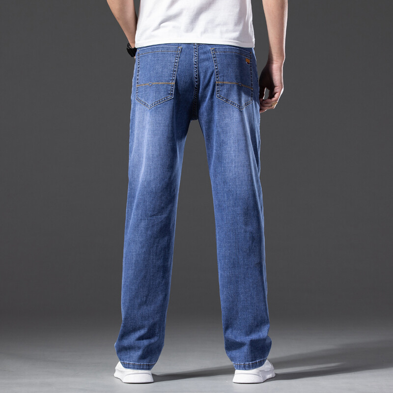 tavaszi nyár bő farmer Férfi üzleti pamut klasszikus egyenes középkorú farmer nadrág férfiaknak vékony nadrágok férfi 40 42 44 46