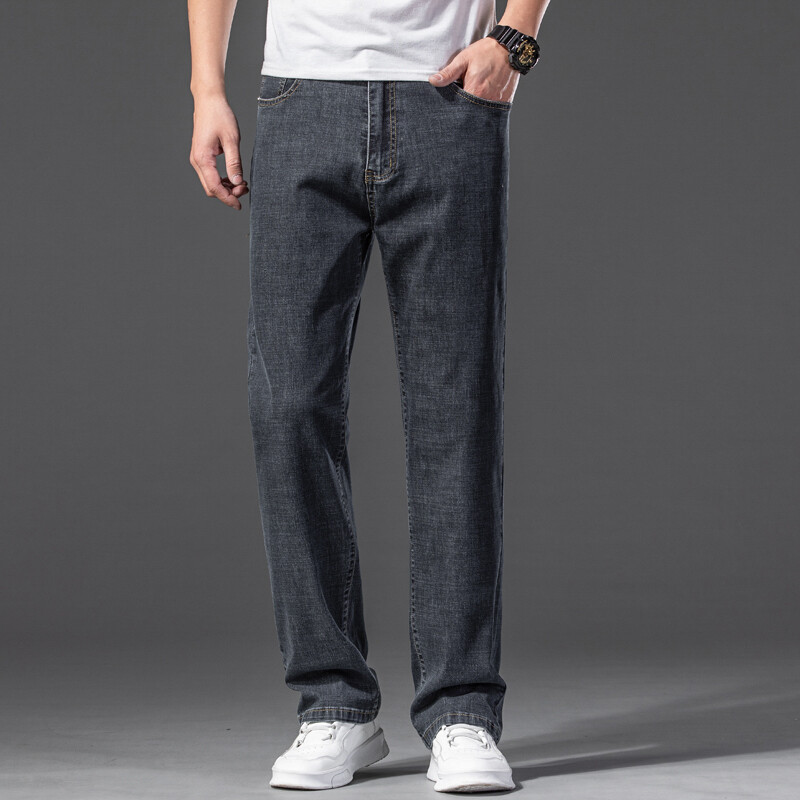 tavaszi nyár bő farmer Férfi üzleti pamut klasszikus egyenes középkorú farmer nadrág férfiaknak vékony nadrágok férfi 40 42 44 46