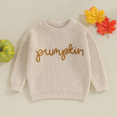 0-36 mēneši Bērnu rudens ziemas trikotāžas džemperis ar garām piedurknēm burtu izšuvumi Helovīna džemperis Trikotāžas izstrādājumi zīdaiņiem zēniem un meitenēm