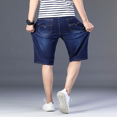 Liels izmērs 28-48 50 Džinsu šorti Džinsi Vīriešu Brīvi Vasaras Plāns Resns Puisis Ikdienišķa Modes Pieci garuma bikses