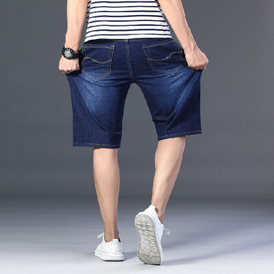 Liels izmērs 28-48 50 Džinsu šorti Džinsi Vīriešu Brīvi Vasaras Plāns Resns Puisis Ikdienišķa Modes Pieci garuma bikses