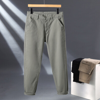Rastegnute pencil hlače Muške pamučne hlače široke velike veličine 46 44 42 40 Pencil Chino Elastična muška crno zelena ravna odjeća