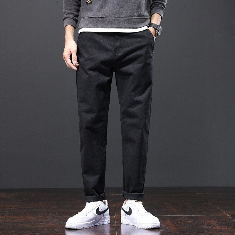 Rastegnute pencil hlače Muške pamučne hlače široke velike veličine 46 44 42 40 Pencil Chino Elastična muška crno zelena ravna odjeća