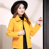 Jachetă de lână mică, decupată, pentru femei, 2024, în stil coreean, ocazional, elegant, versatil, cardigan, pulover la modă dintr-o bucată pentru femei