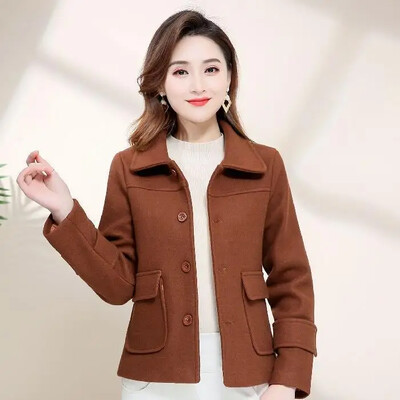 Jachetă de lână mică, decupată, pentru femei, 2024, în stil coreean, ocazional, elegant, versatil, cardigan, pulover la modă dintr-o bucată pentru femei