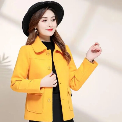 Jachetă de lână mică, decupată, pentru femei, 2024, în stil coreean, ocazional, elegant, versatil, cardigan, pulover la modă dintr-o bucată pentru femei