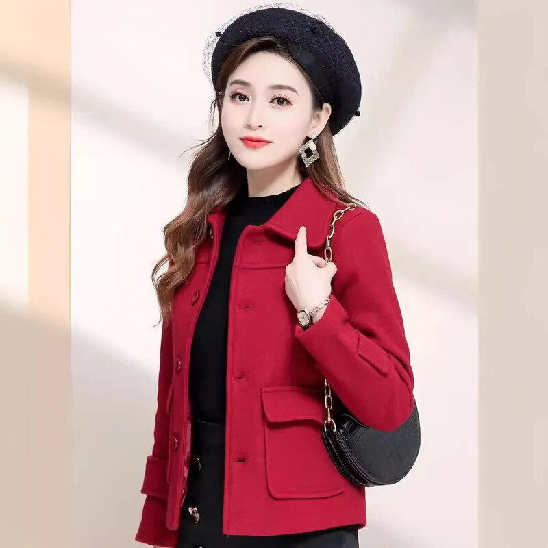 Jachetă de lână mică, decupată, pentru femei, 2024, în stil coreean, ocazional, elegant, versatil, cardigan, pulover la modă dintr-o bucată pentru femei