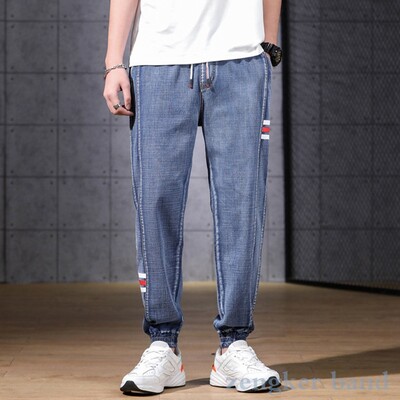 Nagy méretű Farmer Férfi Nadrág Nadrág 9XL 10XL Férfi Alkalmi nadrág 300 font láb tavaszi laza mosott nagy méret 290 font