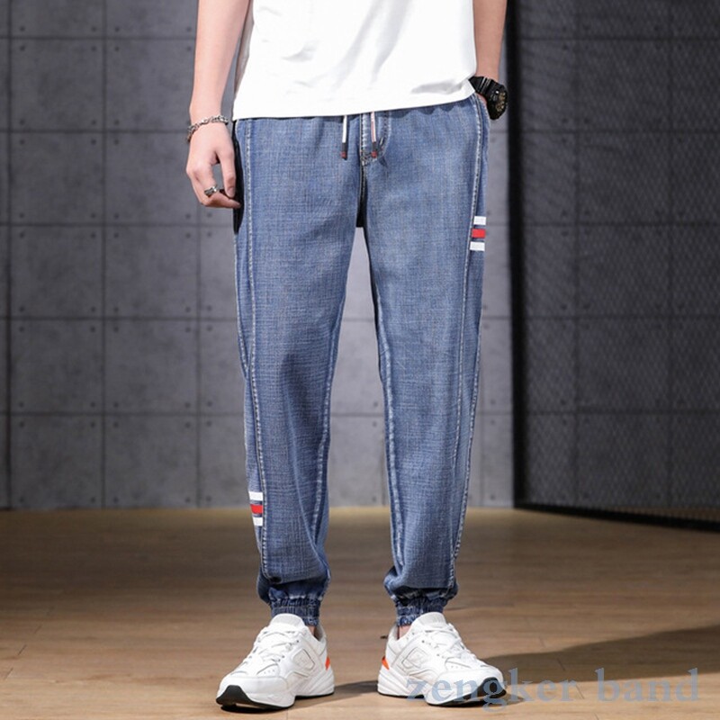 Nagy méretű Farmer Férfi Nadrág Nadrág 9XL 10XL Férfi Alkalmi nadrág 300 font láb tavaszi laza mosott nagy méret 290 font