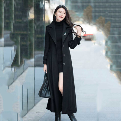 Μόδα μάλλινο παλτό Γυναικείο νέο μάλλινο παλτό σε χειμερινό αδύνατο στυλ Hepburn Γυναικείο παλτό με ιδιοσυγκρασία πάνω από το γόνατο.