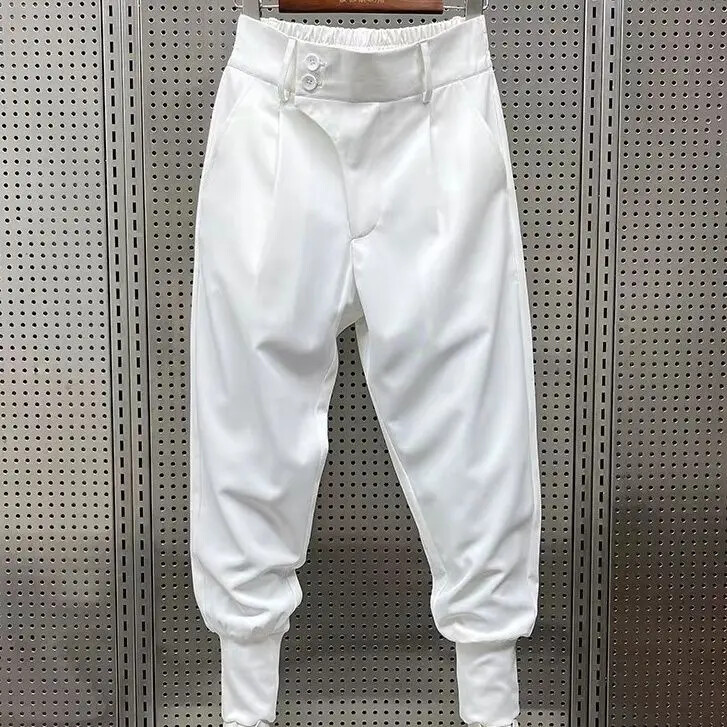 Ανδρικό μαύρο επίσημο κοστούμι παντελόνι υψηλής ποιότητας μονόχρωμο επαγγελματικό στυλ Casual Slim Fit Παντελόνι στον αστράγαλο Ανδρικό φόρεμα παντελόνι A56