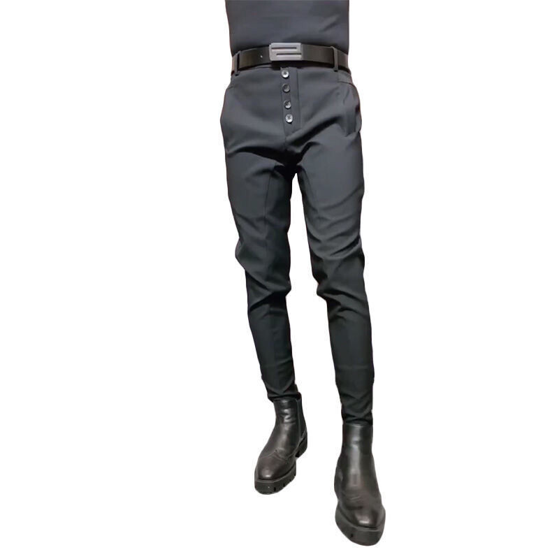 2023, primăvară, vară, pantaloni de costum pentru bărbați, pantaloni de afaceri casual, slim fit, până la gleznă, pantaloni de birou pentru bărbați, pantaloni de rochie A21