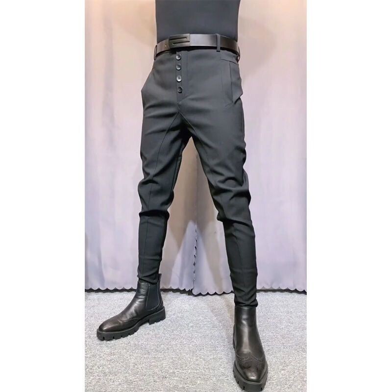2023, primăvară, vară, pantaloni de costum pentru bărbați, pantaloni de afaceri casual, slim fit, până la gleznă, pantaloni de birou pentru bărbați, pantaloni de rochie A21