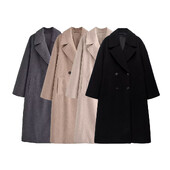 UNIZERA 2023 Χειμώνας Νέο προϊόν Γυναικεία μόδα και casual Ευέλικτο παλτό με διπλό στήθος μακρύ απαλό παλτό