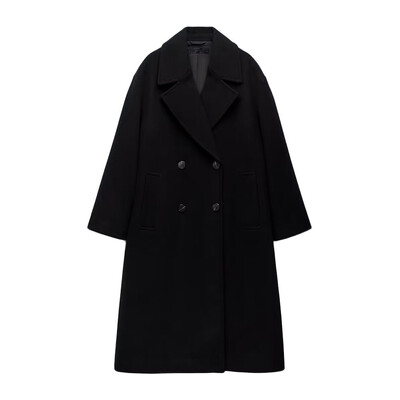 UNIZERA 2023 Χειμώνας Νέο προϊόν Γυναικεία μόδα και casual Ευέλικτο παλτό με διπλό στήθος μακρύ απαλό παλτό