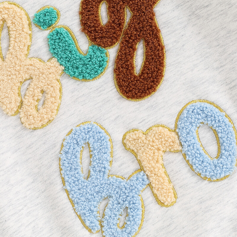 Copii Bebeluș băiețel Hanorace mari de toamnă Frați Haine asortate Ocazional litere blană Broderie Pulover cu mânecă lungă Top pentru 1-4A