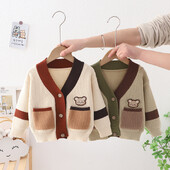 Πρώτη Παραγγελία Μείωση 10 RMB Πλεκτή Ζακέτα για αγόρια και κορίτσια Παλτό πουλόβερ με κουμπί Τοπ Όμορφο και χαριτωμένο για να το φοράτε εξωτερικά