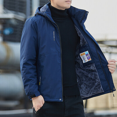 Νέο ανδρικό καπέλο με επένδυση από φλις χειμωνιάτικο πάρκο, Αποσπώμενο, χοντρό ζεστό καπέλο με κουκούλα, ζεστό καπέλο, ανδρικό μέγεθος 5XL, βελούδινο φθινοπωρινό μπουφάν