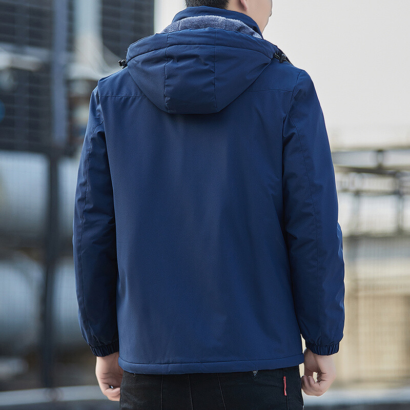 Νέο ανδρικό καπέλο με επένδυση από φλις χειμωνιάτικο πάρκο, Αποσπώμενο, χοντρό ζεστό καπέλο με κουκούλα, ζεστό καπέλο, ανδρικό μέγεθος 5XL, βελούδινο φθινοπωρινό μπουφάν