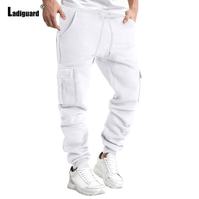 2024 Νέα Ανοιξιάτικη Μόδα Ελεύθερη Αθλητική Αθλητική Παντελόνα Τρεξίματος Κίτρινο Μπλε Μαλακό Παντελόνι Τσέπης Ανδρικό Ανδρικό Παντελόνι Φούτερ με κορδόνια