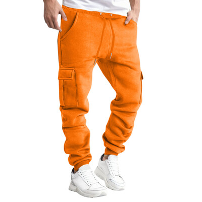 2024 Νέα Ανοιξιάτικη Μόδα Ελεύθερη Αθλητική Αθλητική Παντελόνα Τρεξίματος Κίτρινο Μπλε Μαλακό Παντελόνι Τσέπης Ανδρικό Ανδρικό Παντελόνι Φούτερ με κορδόνια