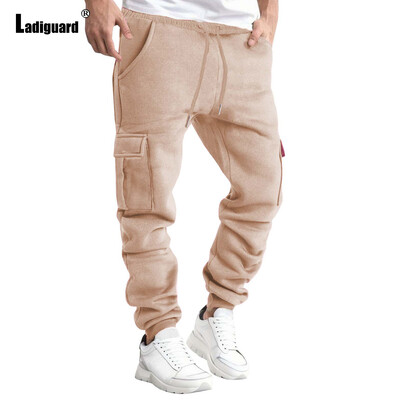 2024 Νέα Ανοιξιάτικη Μόδα Ελεύθερη Αθλητική Αθλητική Παντελόνα Τρεξίματος Κίτρινο Μπλε Μαλακό Παντελόνι Τσέπης Ανδρικό Ανδρικό Παντελόνι Φούτερ με κορδόνια