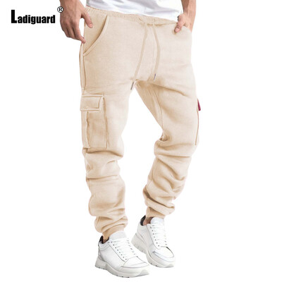 2024 Νέα Ανοιξιάτικη Μόδα Ελεύθερη Αθλητική Αθλητική Παντελόνα Τρεξίματος Κίτρινο Μπλε Μαλακό Παντελόνι Τσέπης Ανδρικό Ανδρικό Παντελόνι Φούτερ με κορδόνια