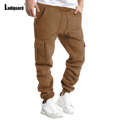 2024 Νέα Ανοιξιάτικη Μόδα Ελεύθερη Αθλητική Αθλητική Παντελόνα Τρεξίματος Κίτρινο Μπλε Μαλακό Παντελόνι Τσέπης Ανδρικό Ανδρικό Παντελόνι Φούτερ με κορδόνια