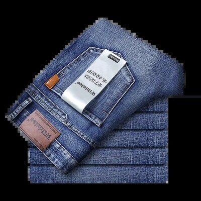 Νέο Ανοιξιάτικο φθινόπωρο ανδρικό κλασικό τζιν Business Fashion ίσιο κανονικό μπλε Stretch παντελόνι τζιν Ανδρικά έξυπνα τζιν