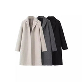 νέο γυναικείο φόρεμα 2024 Γυναικείο φόρεμα ευρωπαϊκού και αμερικανικού στυλ νέα μόδα casual ταμπεραμέντο απλό παλτό παλτό μάλλινο παλτό