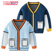 Πλεκτό πουλόβερ για μικρά αγόρια φθινόπωρο 2023 Βρεφικά αγόρια Ζακέτες με λαιμόκοψη V με λαιμόκοψη Παιδικά ρούχα Παιδικά κορίτσια Πλεκτά μπουφάν