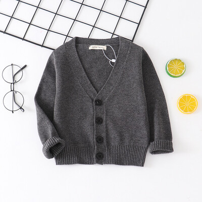 Πλεκτό πουλόβερ για μικρά αγόρια φθινόπωρο 2023 Βρεφικά αγόρια Ζακέτες με λαιμόκοψη V με λαιμόκοψη Παιδικά ρούχα Παιδικά κορίτσια Πλεκτά μπουφάν