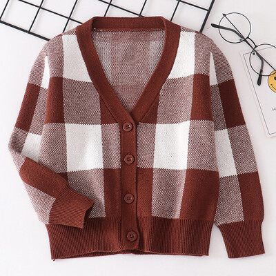 Πλεκτό πουλόβερ για μικρά αγόρια φθινόπωρο 2023 Βρεφικά αγόρια Ζακέτες με λαιμόκοψη V με λαιμόκοψη Παιδικά ρούχα Παιδικά κορίτσια Πλεκτά μπουφάν