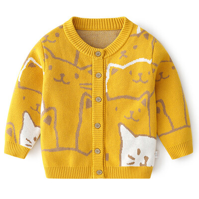 Πλεκτό πουλόβερ για μικρά αγόρια φθινόπωρο 2023 Βρεφικά αγόρια Ζακέτες με λαιμόκοψη V με λαιμόκοψη Παιδικά ρούχα Παιδικά κορίτσια Πλεκτά μπουφάν