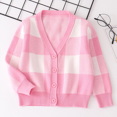 Πλεκτό πουλόβερ για μικρά αγόρια φθινόπωρο 2023 Βρεφικά αγόρια Ζακέτες με λαιμόκοψη V με λαιμόκοψη Παιδικά ρούχα Παιδικά κορίτσια Πλεκτά μπουφάν