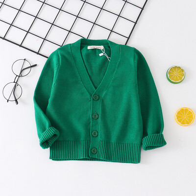 Πλεκτό πουλόβερ για μικρά αγόρια φθινόπωρο 2023 Βρεφικά αγόρια Ζακέτες με λαιμόκοψη V με λαιμόκοψη Παιδικά ρούχα Παιδικά κορίτσια Πλεκτά μπουφάν