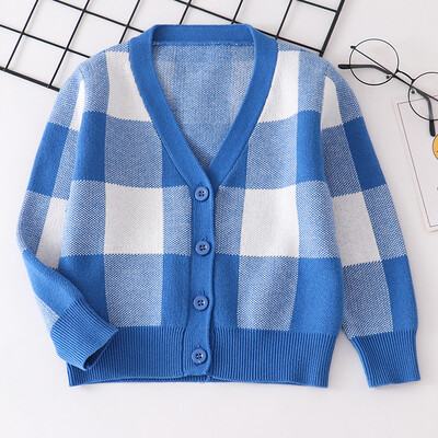 Πλεκτό πουλόβερ για μικρά αγόρια φθινόπωρο 2023 Βρεφικά αγόρια Ζακέτες με λαιμόκοψη V με λαιμόκοψη Παιδικά ρούχα Παιδικά κορίτσια Πλεκτά μπουφάν