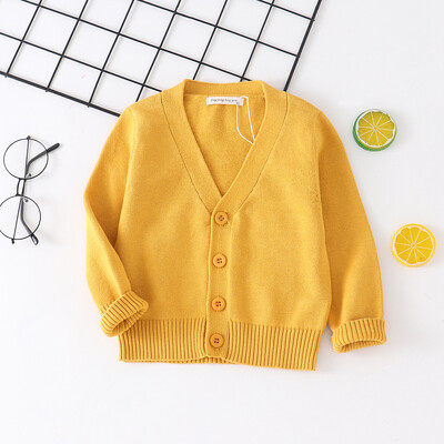 Πλεκτό πουλόβερ για μικρά αγόρια φθινόπωρο 2023 Βρεφικά αγόρια Ζακέτες με λαιμόκοψη V με λαιμόκοψη Παιδικά ρούχα Παιδικά κορίτσια Πλεκτά μπουφάν